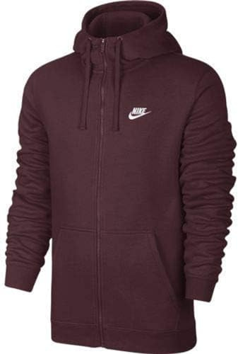 Nike Men M Nsw Club Hoodie Fz Bb Sweatshirt - Night Maroon/Night Maroon/Whit, 2X-Large