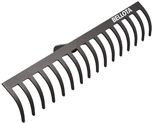 Bellota 951-16 - Rastrello da Giardino con 16 Denti - Testa di Acciaio - Rastrello di Media Intensità per Giardinaggio - Manico Non Incluso