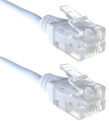 World of Data - 20m RJ11 Male BT Broadband ADSL Modem Router Cable Lead 20m WHITE