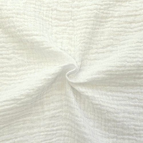 100% Baumwolle Musselin Double Gauze Stoff Meterware Creme-Weiss