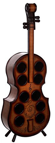 Birendy Riesiges Wein-Regal Violinenoptik JJ0004 mit Ablagefach 135cm Schatzkiste Weinhalter Flaschenablage Kleinmöbel