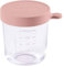 BÉABA, Portion Conservation Repas Bébé/Verre Extra Résistant, Made in France, 100% Hermétique, Résiste à la chaleur et Choc thermique, Congélation, Stérilisation, Graduation, 250 ml, Old Pink