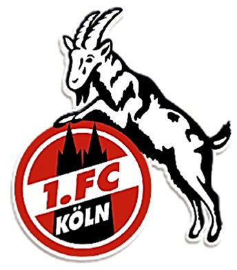 1. FC Köln Aufkleber - Hennes farbig innenklebend - 10 x 12 cm Autoaufkleber - Plus Lesezeichen I love Köln