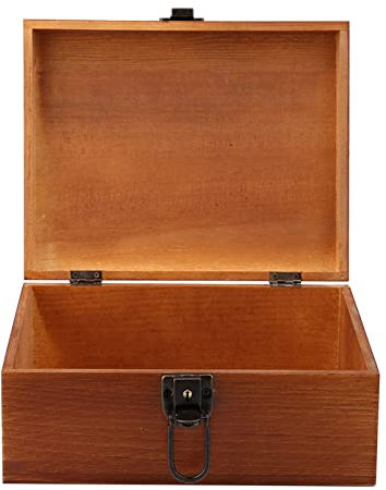 Hztyyier Stash Box en Bois avec Serrure et cléBoîte décorative Vintage pour Le Rangement de Cadeaux,21.5 * 14 * 9.5cm(#3), Boîte à trésors Vintage School Supplies