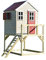 Wendi Toys M21R Kinderspielhaus aus FSC-Holz, 90 cm Plattform, Fensterläden, 167 x 197 x 242 cm, Rot – Gartenhaus Holz-Klettergerüst für Gartenabenteuer und endlosen Spaß