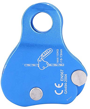 Keenso Climbing Rope Grab, Aluminum Pulley Roller Rope Grab Lock for Rock Climbing Cave Mountain tools Mountaineering and Camping