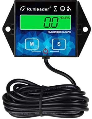 NInE-ROnG Contador de Horas Digital,Tacómetro,Recordatorio de Mantenimiento,Batería de Retroiluminación Reemplazable para Motor de Gasolina Pequeño,Cortacésped,Generador de Quitanieves