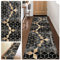 Teppich Läufer Flur Rutschfest Küchen Teppich 40*180cm Weich Polyester Lange Küchenläufer für Korridor Schlafzimmer Wohnzimmer Geometrisches Waschbar Meterware Anpassbar-Schwarze Geometrische Muster