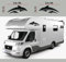 DualColorStampe Adesivi per Camper Compatibili con Adria Arca Bürstner Carthago Chausson Elnagh Mclouis Caravan Motorhome roulotte COD.0208 (nero)