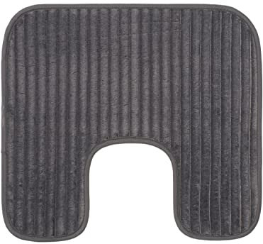 Gözze - Rutschfester Weicher Toilettenteppich in U-Form, 100% Polyester, 50 x 45 cm - Anthrazit