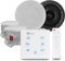 Power Dynamics Bluetooth Ceiling Speakers Kit - A50W Wall Amplifier with 2x FCS5 In-Ceiling Speakers & Fire Hoods, Integrated Audio Installation System for Homes, Kitchens & Bathrooms