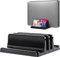 Yuehuamech Vertical Laptop Stand for Desk Dual-Slot Laptop Holder Space-Saving Desktop Notebook Holder Upright Rack for Computer Tablet Phone,Fits All Laptop Models