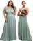 Taniri Infinity Kleider für Brautjungfern - Umstandskleid - Weihnachtskleid für Frauen - Brautjungfernkleid für Hochzeit, Silber-Salbei, Einheitsgröße Mehr