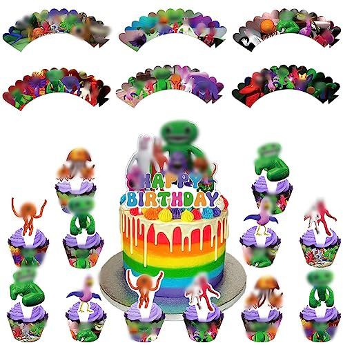 Cupcake Wrappers Kuchen Dekoration, Cartoon Cupcake Toppers Cupcake Toppers Wrappers,Tortendeko für Kinder Geburtstag Party Kuchen Dekoration 12 Set