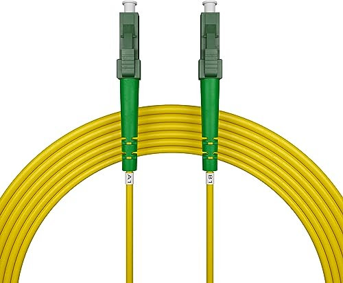 nexinex - 20m Glasfaserkabel LC/APC auf LC/APC Patchkabel | Telekom, Vodafone, 1&1, Fritzbox, etc. kompatibel | LWL Simplex Singlemode OS2 FTTH Glasfaser Lichtwellenleiter Kabel