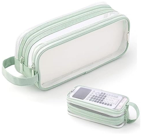 X SIM FITNESSX durchsichtig Federmäppchen Mäppchen Teenager Federtaschen Groß Etui Schule Big Pencil Case Büro Federtasche Erwachsene Transparent (Grün)