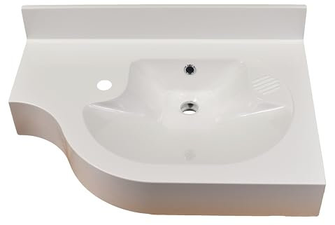 Aufsatzwaschbecken asymmetrisch, weiß, 76 x 50 cm