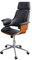 Riess Ambiente Höhenverstellbarer Bürostuhl Manhattan Kunstleder Massivholz mit Armlehne Retro Design Rollen Schreibtischstuhl Chefsessel Bauhaus Design