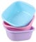 Doryh 3-Pack 10 L Square Plastic Washing Up Bowls, Small Kitchen Basin Wash Bowl, Blue & Pink & Purple
