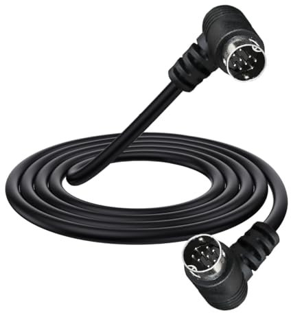 HTGuoji Câble audio/vidéo S-Video Mini DIN 9 broches mâle vers mâle à angle droit double 90 degrés pour TV, récepteur, moniteur, projecteur (1,5 m)