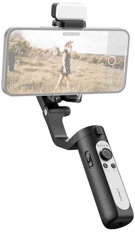 Sunydog i XE 3-Axis Smartphone Gimbal Stabilizer Portable Phone Vlog Gimbal Anti-Shake with Magnetic LED Fill Light Mini Tripod 280g Load Capacity Replacement for iPhone 14/13/12/11 Android