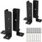 4-teiliges verstellbares Pfostensockel-Deck, Ankerhalterungs-Set, Pfostenhalterungen, Pfostenanker, passend für 1,5 x 1,5, 2 x 2, 2 x 4, 4 x 4 für Pergola, Geländer, Briefkasten, Veranda (schwarz)