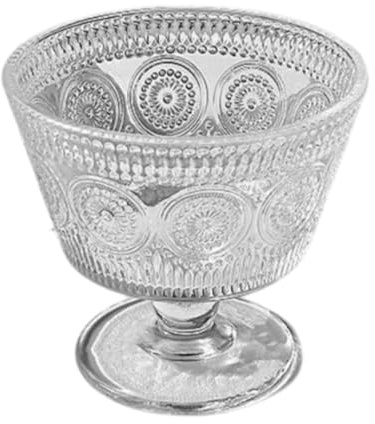 Gcljlmy Bol à dessert au design vintage, décor de tasses en verre, léger, facile à nettoyer, coupe à glace, pour les restaurants à puddins