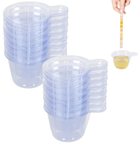 JazRvr 200 Urinbecher, 40ml Einweg-Urinprobenbecher für Ovulationstest und Schwangerschaftstest, Transparente Kunststoffbecher für DIY Harzprojekte und Schmuckherstellung