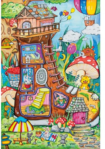 HUADADA 100 Piece Jigsaw Puzzles for Children,Kids Jigsaw Puzzles Age 5-8-4,100 piece Jigsaw Puzzles for Kids 6-8 Theme: Magic Shoes