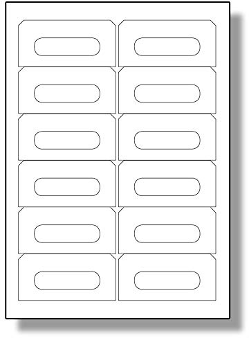 Label Planet® 12 Per Page/Sheet, 5 Sheets (60 Sticky Audio Cassette Labels), White Blank Matt Paper Plain A4 Stickers, for Laser/Copier or Inkjet Printer, UK LP12/89, 89 x 42 MM, Media Labelling