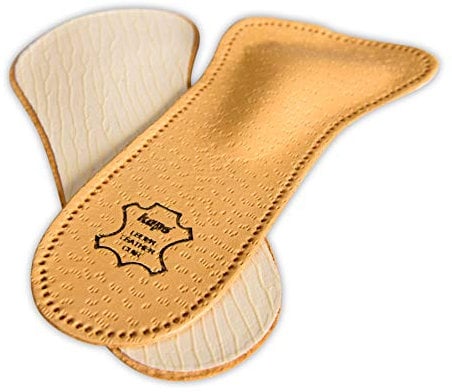 Kaps Orthotic 3/4 Leather Shoe Insoles Inserts For Women, Reduce Discomfort Prevent Forefoot Pain With Metatarsal Arch Support, Beige, 38 EUR / 5 UK / Women