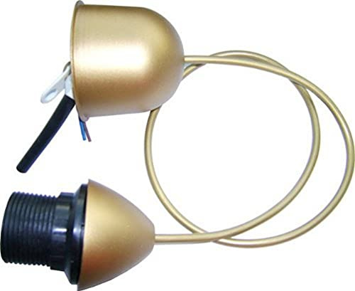 Electraline 70715 Monture Plastique +Douille E27 Long 0.6M Or