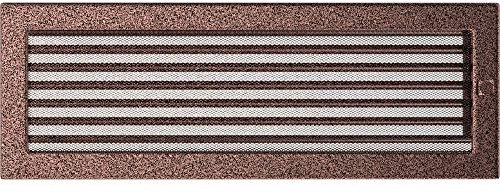 KRATKI griglia di ventilazione griglia per camino 17 cm x 49 cm rame con tende