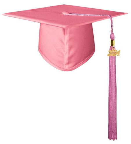GraduationMall Doktorhut Studentenhut,Uni Abschluss Hut 2025 Anhänger Quaste für die Abschlussfeier vom Hochschule,Abitur,Bachelor Hut Rosa