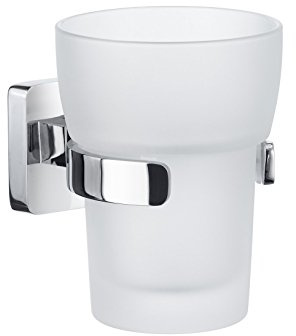 Smedbo Eisbehälter mit Becher, Milchglas, Chrom poliert