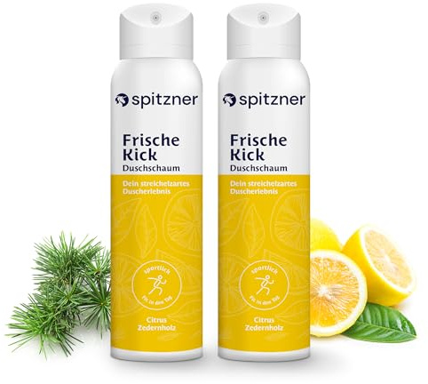Spitzner Duschschaum – Harmonisierende Wellness-Dusche, sanft reinigender Schaum, hautverträglich und 100% vegan (Citrus-Ceder, 150 ml (2er Pack))