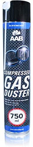 AAB Druckluftspray 750ml, Druckgasreiniger, Druckluft für die Reinigung von Bürogeräte, Tastatur, PC, Bildschirmen, Spielekonsolen, Kopierer, Computer, Luftdruck-spray, Air Duster, Reinigungsspray