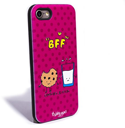 Bubblegum Cases for iPhone Models BEST FRIENDS Funny Food Love Romantic Case Cover (iPhone 7, Cookies & Milk)