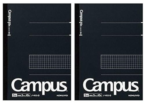 KOKUYO Campus Notebook, Business Type, Grid 5mm Ruled, Semi-B5, 40 Sheets, Black Cover, Pack of 2, Japan Import (NO-4S5-D) [office_product]
