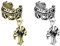 beyoutifulthings Ohr-klemme KELTISCHES HERZ FLEUR DE LIS Kreuz Anhänger SET Ohringe Ohr-ringe Ohr-clip Fake-Piercing Messing Silber Gold