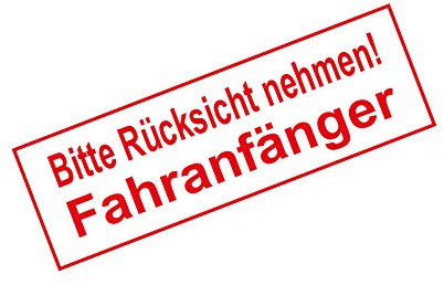 5 x Aufkleber Set Schild Fahranfänger Bitte Rücksicht nehmen