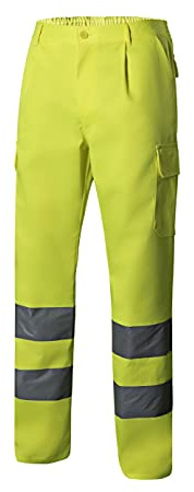 VELILLA 303006 Pantalón Multibolsillos Alta Visibilidad Color Amarillo flúor Talla L