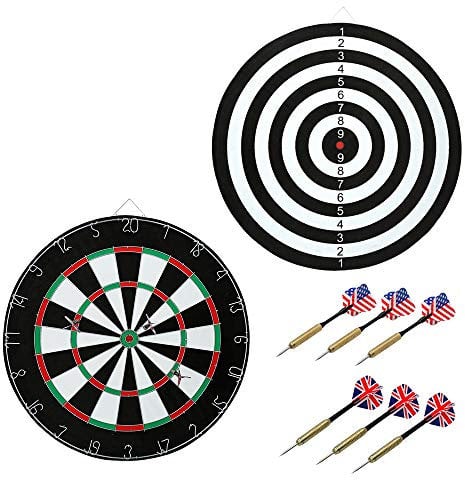 AKTIVE Unisex 54011 Dartscheibe Ø 45 cm mit 6 Dartpfeilen, bunt
