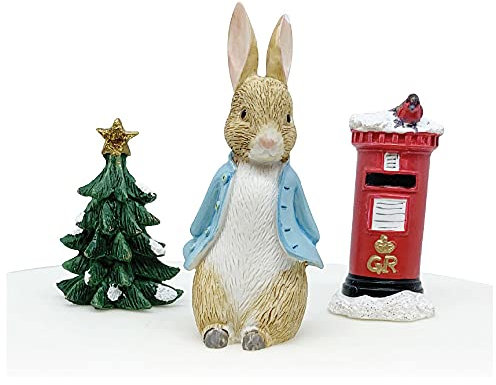 Anniversary House Official Peter Rabbit™ Beatrix Potter Christmas Luxury Cake Decoration Set, Keepsake Topper, Luxury Boxed Gift-able, Festive Decorations for Cakes, Toppers, BX331