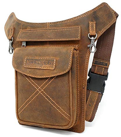 HILL BURRY • Unisex Brusttasche aus Leder HB3113 (Büffelleder)