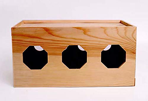 Insun Handgemacht Kabelbox aus Massivholz Schreibtisch Aufbewahrungsbox für Kabel Verwalten und Organisieren Karbonisiertes Holz S