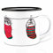 Ligarti Emaille Tasse (leicht & robust) | Camping Becher handveredelt in Deutschland | Teetasse für Weihnachten, Kaffeetasse, Emaillebecher | Weihnachten (Sockentiere, 300ml)