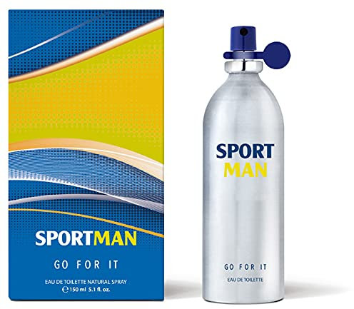SPORTMAN - Go For It 150 ml, Colonia Hombre, Perfume Formato Spray, Eau de Toilette Natural y Masculina, Aroma Cítrico, Fragancia Fresca, Deportiva y de Larga Duración
