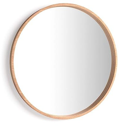 Mobili Fiver, Miroir Rond Olivia, diamètre 82, Bois Rustique, Miroir pour Chambre, Couloir, Entrée, Salon, Made in Italy