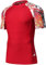 LAFROI Men's Short Sleeve UPF 50+ Baselayer Skins Compression Rash Guard (Red Fire, XL)